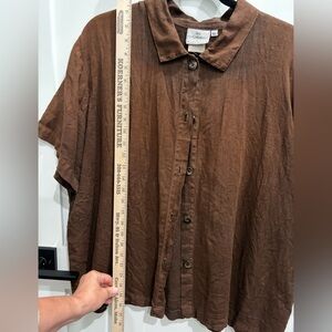 HOT COTTON Brown Button-Up Shirt